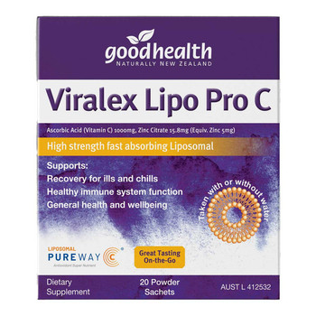 Good Health NZ Viralex Lipo Pro C - 20 Powder Sachets  Good Health NZ Viralex Lipo Pro C - 20 Powder Sachets