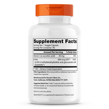 Folate Fully Active with Quatrefolic 400mcg - 90 Vege Capsules