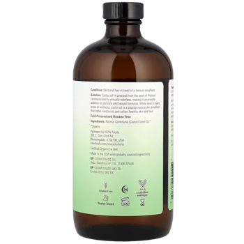 Castor Oil (Certified Organic) - 473ml Glass Bottle