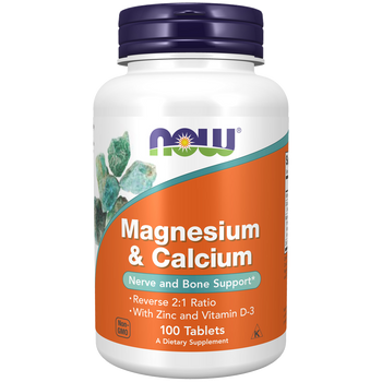 NOW Foods Magnesium & Calcium 2:1 Ratio with Zinc & Vitamin D-3 - 100 Tablets NOW Foods Magnesium & Calcium 2:1 Ratio with Zinc & Vitamin D-3 - 100 Tablets