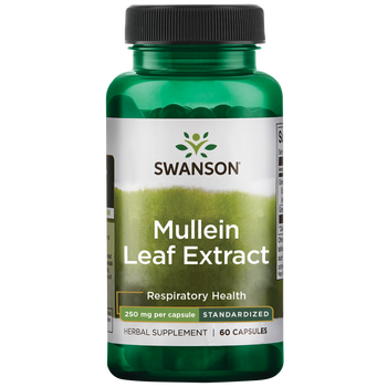 Mullein Leaf Extract, Standardized 250mg 60 Caps