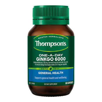 Thompson's Ginkgo 6000 One-A-Day - 60 Capsules Thompson's Ginkgo 6000 One-A-Day - 60 Capsules