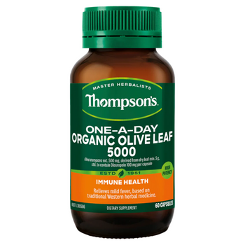 Thompson's Organic Olive Leaf 5000 One-A-Day - 60 Vege Capsules Thompson's Organic Olive Leaf 5000 One-A-Day - 60 Vege Capsules
