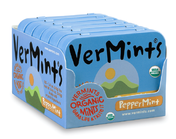 VerMints Organic Peppermint - 6 x 40g Tin Pack 