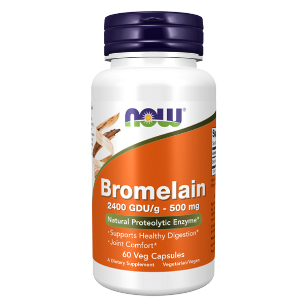 Now Foods Bromelain 500mg (2400 GDU/g) - 60 Vege Capsules