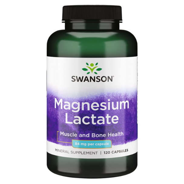 Swanson Magnesium Lactate 84mg - 120 Capsules