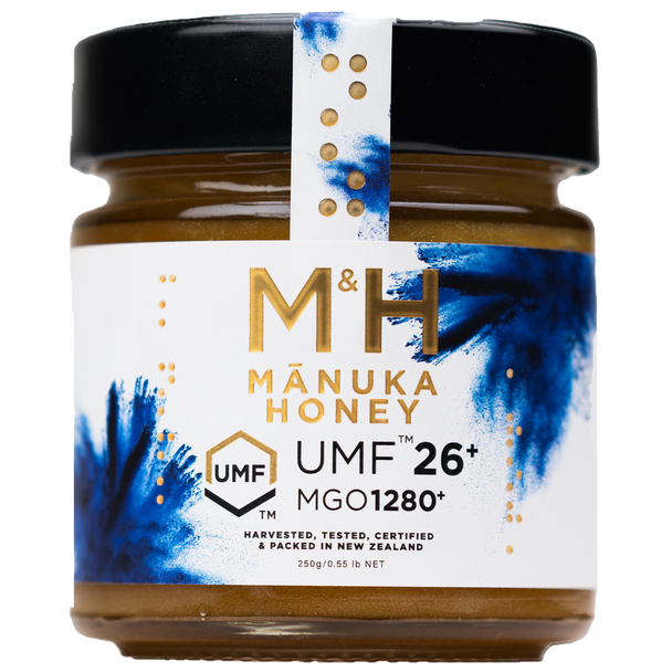M&H UMF 26+ Mānuka Honey 250g Front