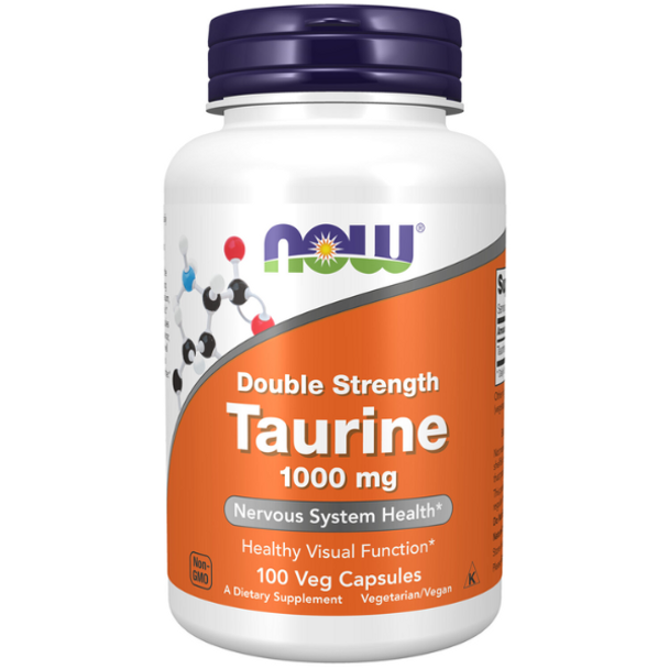 NOW Foods Taurine 1000mg (Double Strength) - 100 Vege Capsules