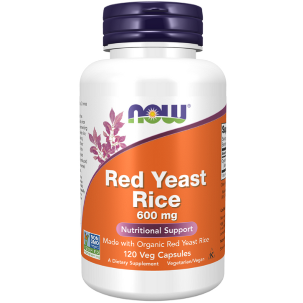 NOW Foods Red Yeast Rice 600mg (Organic) - 120 Vege Capsules