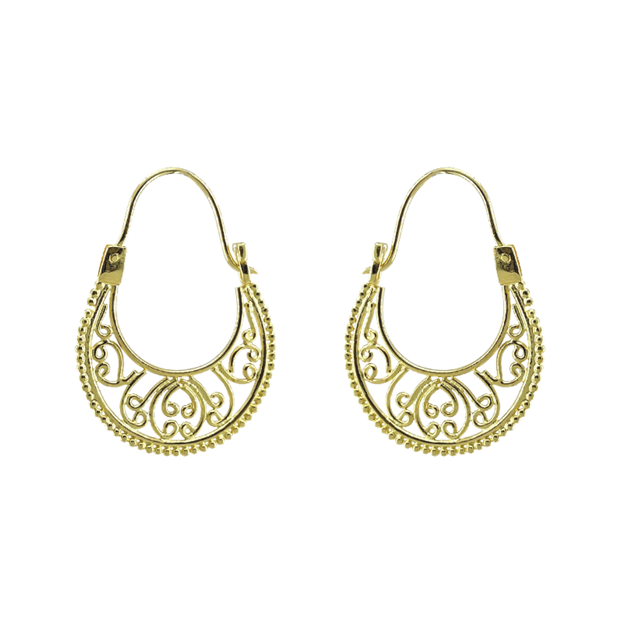 Ornate hoop earrings on sale