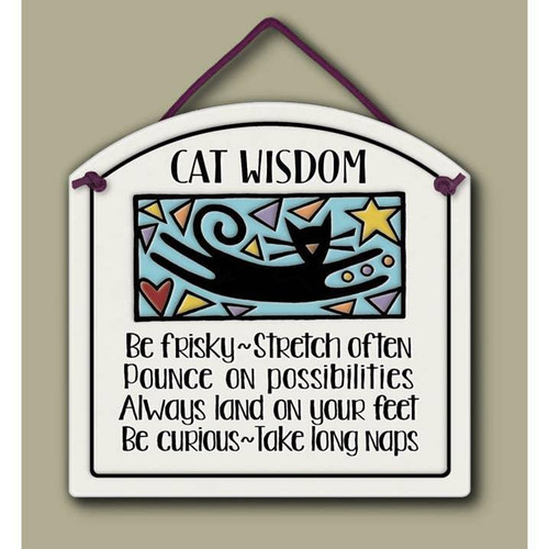 Cat Wisdom Small Arch Handmade Wall Art