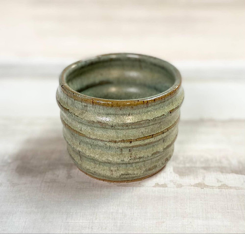 3" Ridged Ceramic Succulent Pot