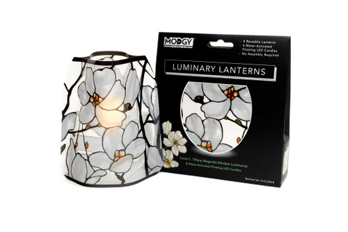 Tiffany Magnollia Window Luminary Lanterns Set of 4