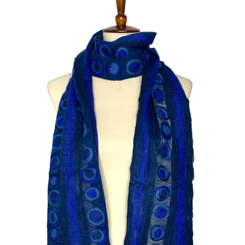 Stripes & Stones Merino Wool & Chiffon Scarf