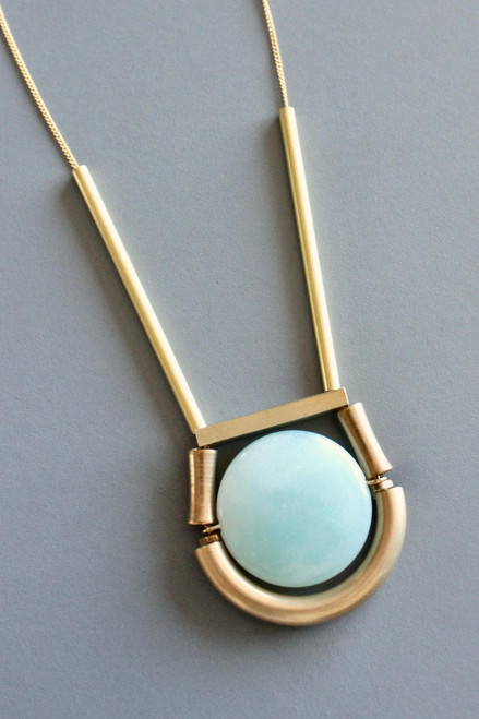 MLN128 Amazonite Geometric Necklace