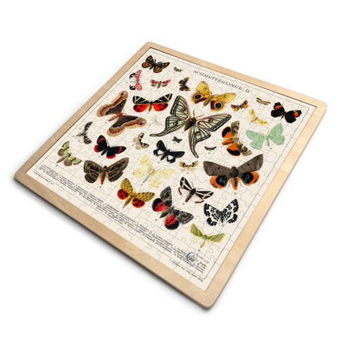 Butterfly & Moths Wooden Puzzle in Glass Apothecary Jar