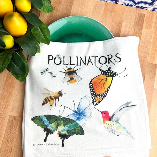 Pollinators Flour Sack Tea Towel - Practical Kitchen Art