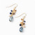 Starry Night Mother of Pearl, Blue Crystal, Lapis Dangle Earrings