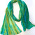 Hand-dyed Watercolor Blue & Moss Skinny Silk Scarf