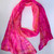 Hand-dyed Watercolor Fuchsia Skinny Silk Scarf