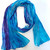 Hand-dyed Watercolor Sky Blue & Purple Skinny Silk Scarf