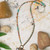 Earthen 16-18" Turquoise, Czech Glass, Spiny Oyster Cluster Necklace