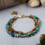Love One Another 7.5-8.5" Lapis, Turquoise, Red Coral Multistrand Bracelet