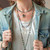 Love One Another 32.5-34.5" Lapis, Turquoise, Red Coral Statement Necklace