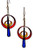 414 Red Yellow Blue Stainless Steel and Resin Earring