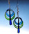 420 Blue Green Stainless Steel and Resin Earring