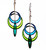 420c Blue Green Stainless Steel and Resin Earring 420c Blue Green Stainless Steel and Resin Earring