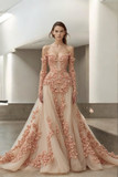 Off-Shoulder Petal Embroidered Gown