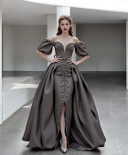 Beaded Off-Shoulder Gown