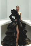 Onyx One Shoulder Gown