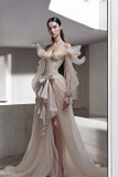 Off Shoulder Sleeved Gown