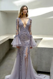 Gianna Illusion Sleeve Gown