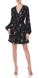 Long Sleeve Floral Velvet Dress