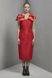 Maddie Star Pattern Lace Taffeta Bow Midi Dress