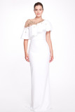 Embellished Ruffle Floor-Length Gown