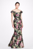 Off  Shoulder Floral  Gown