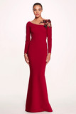 Asymmetric Neck Open Back Gown