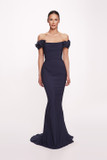 Off Shoulder Stretch Crepe Gown
