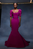 Faille Fishtail Trumpet Gown