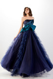 Strapless Navy Gown