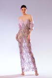Off-Shoulder Short Sleeve Gown