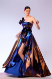 Strapless Metallic Gown