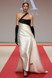 Fitted Gown with Asymmetrical Neck