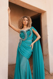 Beaded Ruched Gown
