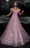 Floral Applique Neck Gown