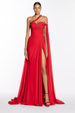 Embroidered Chiffon Slit Gown